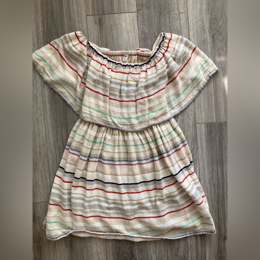 Xxsmall Bp flutter sleeve off shoulder mini dress with stripes